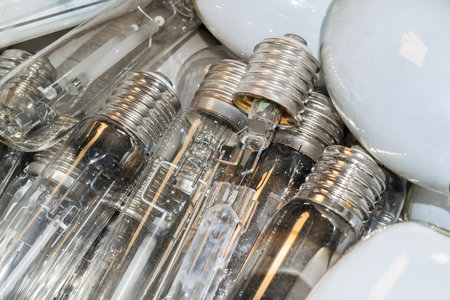 old burnt bulbs. background or textureの写真素材