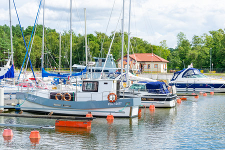 Leba, Poland - 03.08. 2023 - yacht port in the Polish city of Leba
