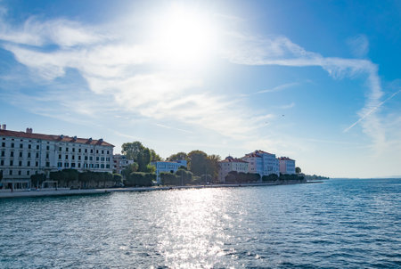 View from the sea of the Croatian city of Zadarの写真素材