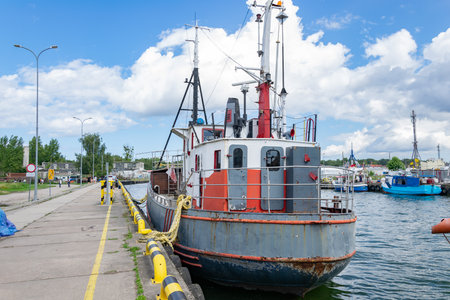 fishing vessel in the port of Leba