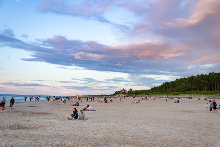 Leba, Poland - 03/08. 2023 - beach in the seaside town of Lebaのeditorial素材