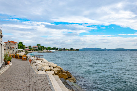 Croatian seaside town of Bibinjeの写真素材