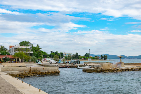 Croatian seaside town of Bibinjeの写真素材
