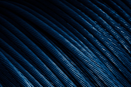 blue aluminum electric cable.background or texture