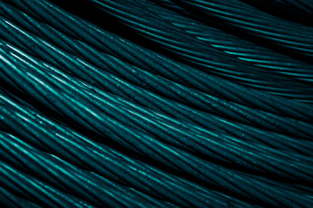 blue aluminum electric cable.background or texture