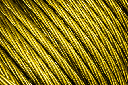 gold aluminum electric cable.background or textureの写真素材