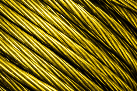 gold aluminum electric cable.background or textureの写真素材
