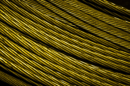 gold aluminum electric cable.background or textureの写真素材