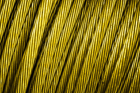 gold aluminum electric cable.background or textureの写真素材