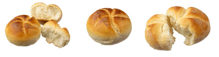 bread roll on white isolated background