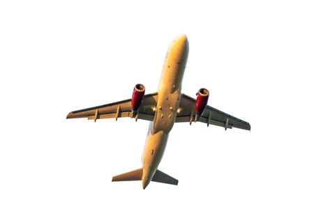 airplane on white isolated backgroundの写真素材