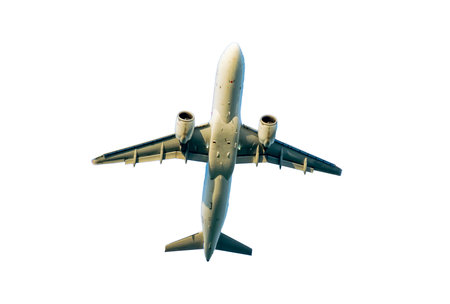 airplane on white isolated backgroundの写真素材