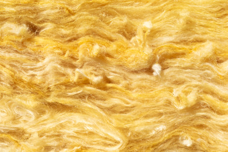 yellow mineral wool with a visible texture