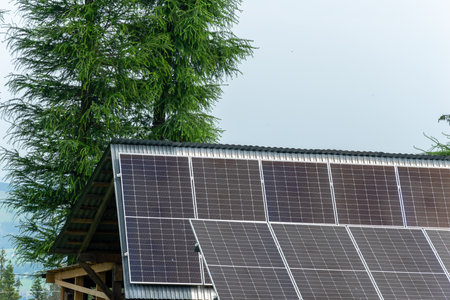 photovoltaic panels on the roof
