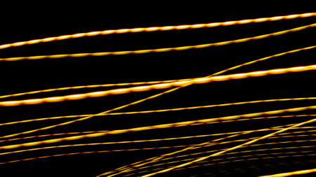 yellow light lines on a black background