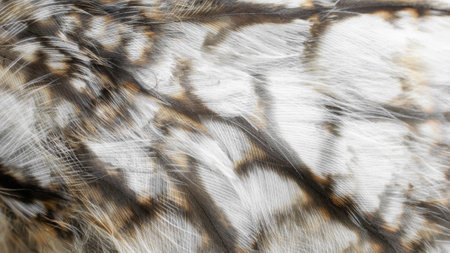 white and brown feathers with visible texture