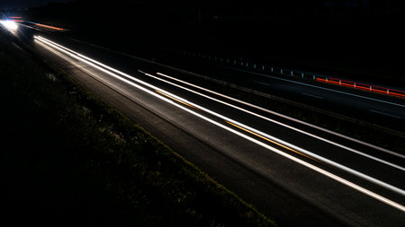 lights of cars with night