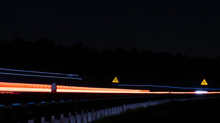 lights of cars with nightの写真素材