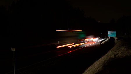 lights of cars with night