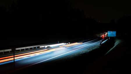 lights of cars with night