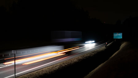lights of cars with night