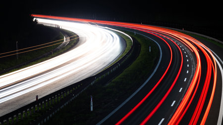 lights of cars with night