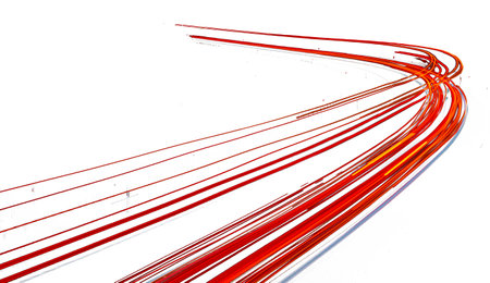 red light lines on a white background