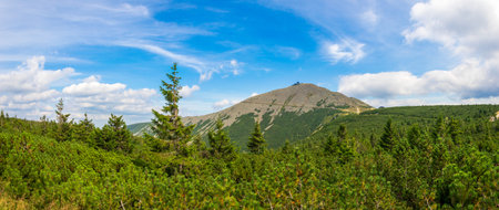 view of the Sniezka mountainの写真素材