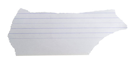 a white sheet of paper in one of them on an isolated white backgroundの写真素材