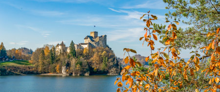 Niedzica Castle on a sunny dayの写真素材