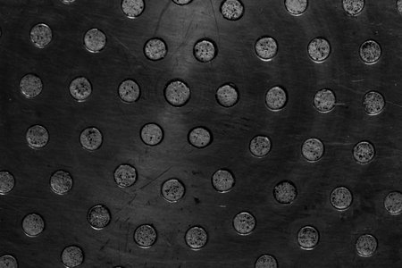 black old aluminum sheet with marks from the panの写真素材