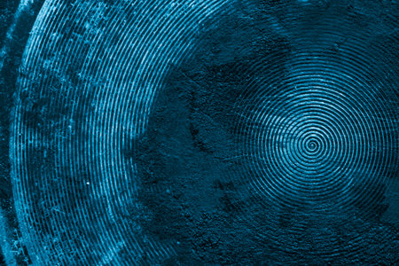 blue old aluminum sheet with burnt marks from the panの写真素材