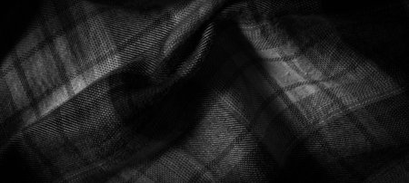 black and white checked fabricの写真素材