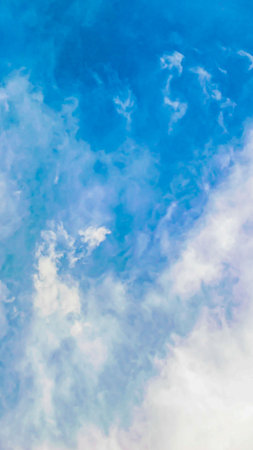 white clouds in the blue sky, backgroundの写真素材