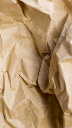 crumpled brown paper. texture or backgroundの写真素材