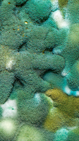 blue and white mold with an interesting patternの写真素材