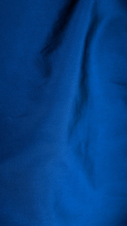 blue cotton fabric with visible details. backgroundの写真素材
