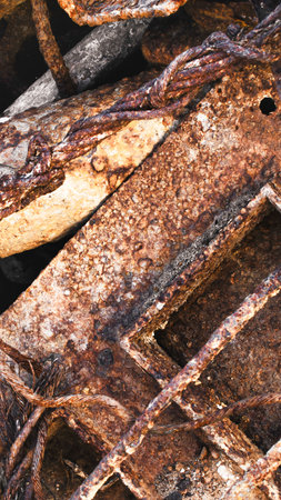 steel scrap with visible details. background or texture