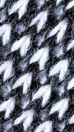 cotton material with an interesting black and white pattern