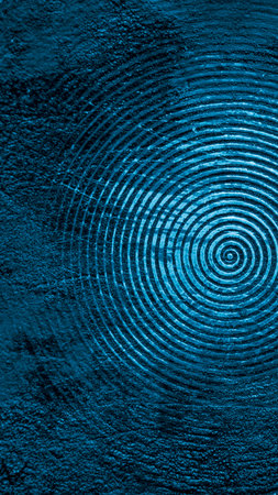 blue old aluminum sheet with marks from the panの写真素材