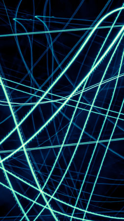 blue light lines over black background. texture