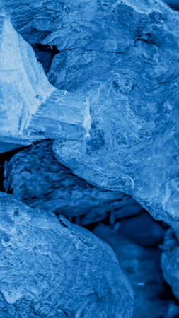 blue pieces of wood with visible texture. backgroundの写真素材