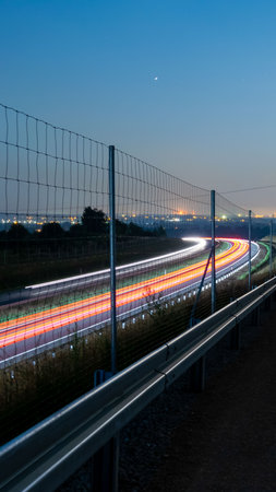 lights of cars with night. long exposure