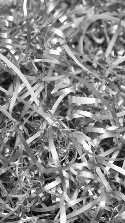 silver steel shavings with visible details. background or textureの写真素材