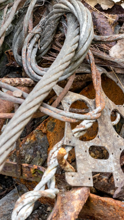 steel scrap with visible details. background or textureの写真素材