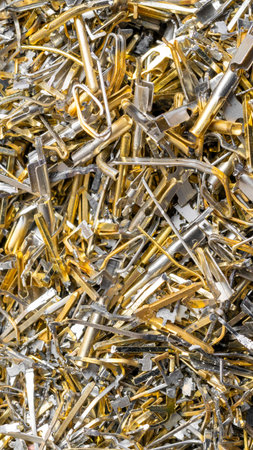 industrial gold waste from electronic components. backgroundの写真素材
