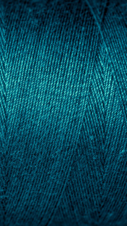 blue cotton threads with visible details. background