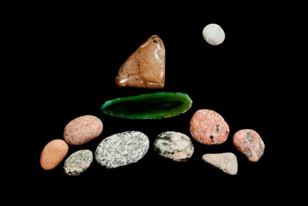 Stones which were on seacoastの写真素材