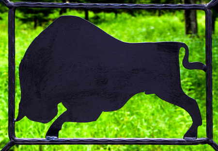 Ornament of a fence in reserve for animalsの写真素材