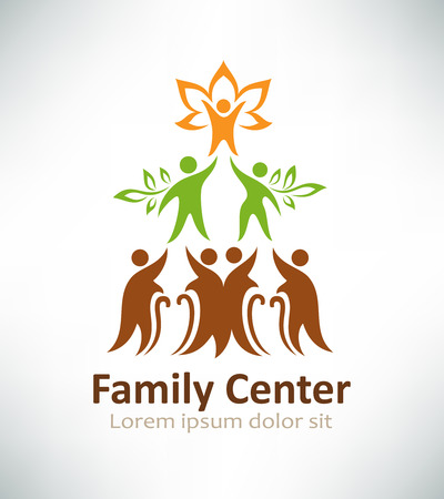 Family center design. Family tree concept icon.のイラスト素材